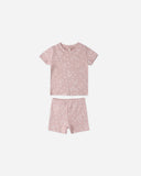 Quincy Mae Summer Pajama Set ~ Mauve Ditsy