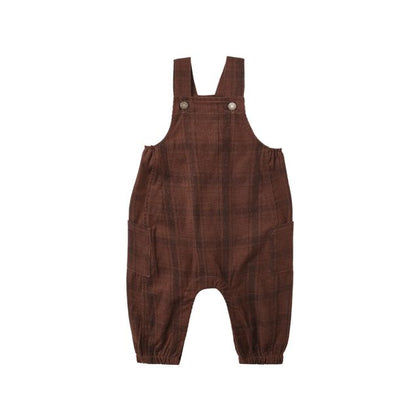 Rylee + Cru Cargo Baby Overall ~ Brown Plaid