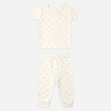 Quincy Mae Pointelle Tee + Legging Petit ~ Fleur