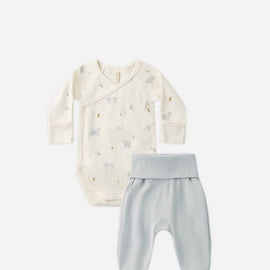 Quincy Mae Side Snap Bodysuit + Pant Set ~ Polar Bears