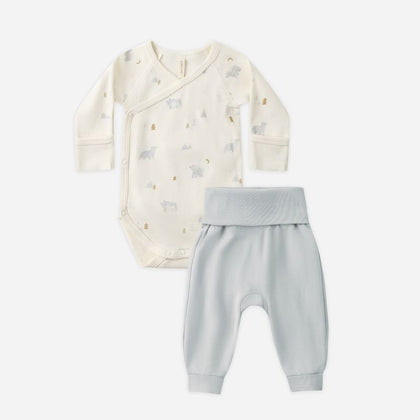 Quincy Mae Side Snap Bodysuit + Pant Set ~ Polar Bears