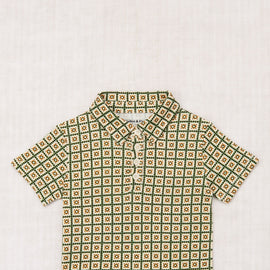 Misha & Puff Short Sleeve Polo ~ String/Lawn Pinking Tiles