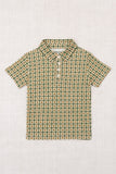 Misha & Puff Short Sleeve Polo ~ String/Lawn Pinking Tiles