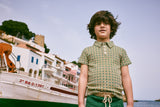 Misha & Puff Short Sleeve Polo ~ String/Lawn Pinking Tiles
