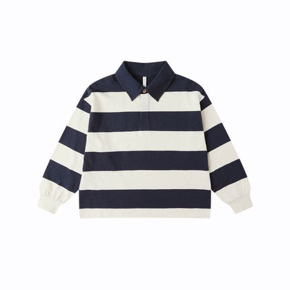 Rylee + Cru Rugby Polo ~ Navy Stripe