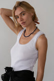 Donni The Vintage Rib Lace Tank ~ Powder