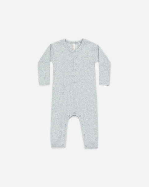 Quincy Mae Ribbed Baby Jumpsuit ~ Dusty Blue