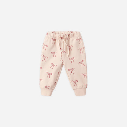 Quincy Mae Relaxed Fleece Sweatpant ~ Red Bows