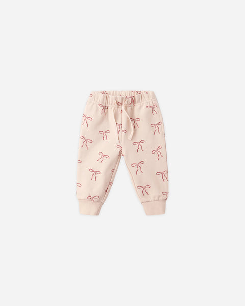 Quincy Mae Relaxed Fleece Sweatpant ~ Red Bows