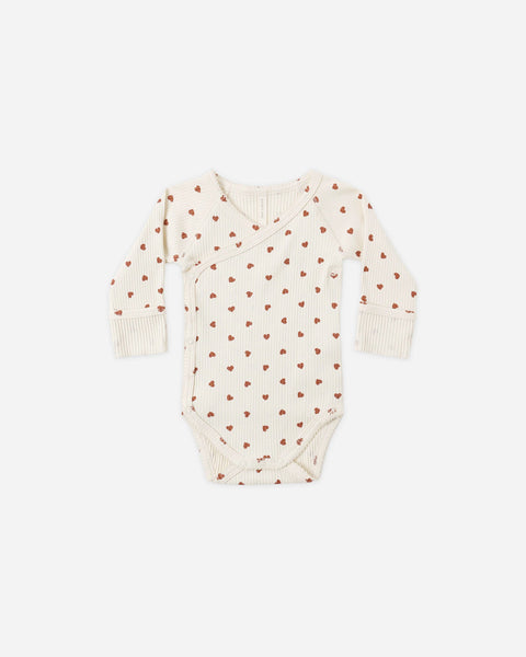 Quincy Mae Side Snap Bodysuit ~ Red Hearts