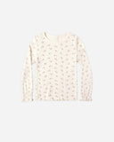 Rylee & Cru Ribbed LS Top ~ Natural Ditsy