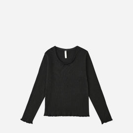 Rylee & Cru Ribbed LS Top ~ Black
