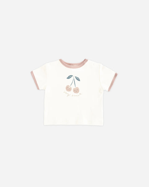 Quincy Ringer Tee ~ Cherry