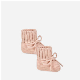 Quincy Mae Knit Booties ~ Heathered Rose