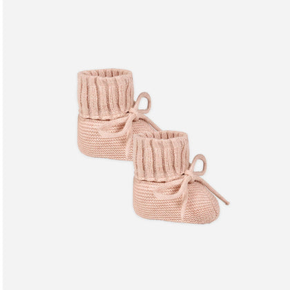 Quincy Mae Knit Booties ~ Heathered Rose