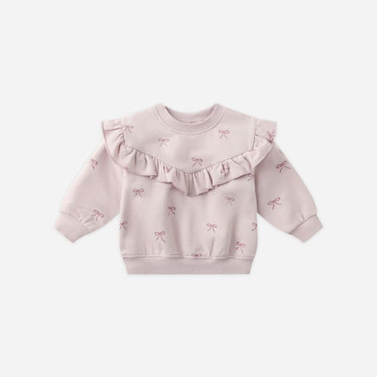 Quincy Mae Ruffle Fleece Sweatshirt ~ Bows
