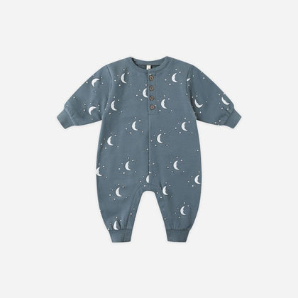 Quincy Mae Relaxed Fleece Jumpsuit ~ Silver Moons