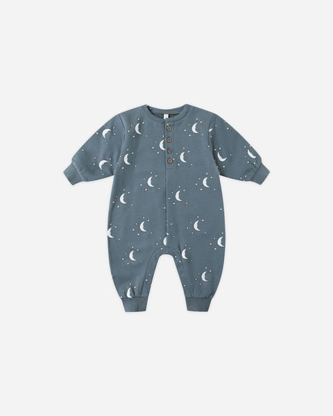Quincy Mae Relaxed Fleece Jumpsuit ~ Silver Moons