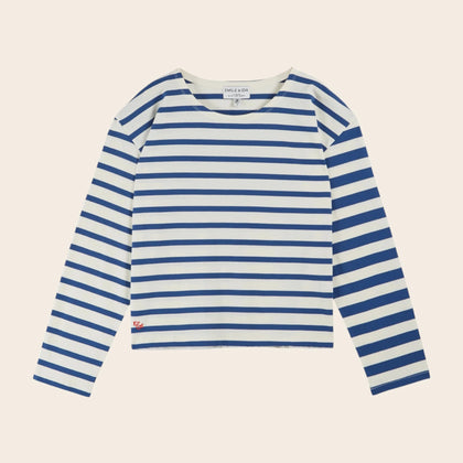 Emile et Ida Women Ecru Sailor T-shirt ~ Navy