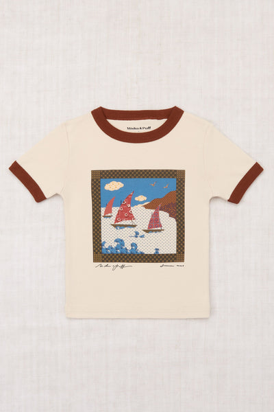 Misha & Puff Sailboat Collage Ringer Tee ~ Bisque