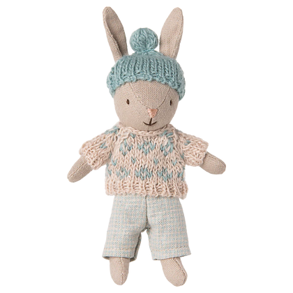 Maileg Micro Winter Bunny ~ Sand Mint