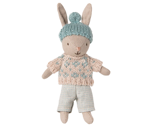 Maileg Micro Winter Bunny ~ Sand Mint