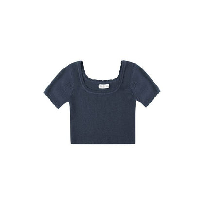 Rylee & Cru Scallop Tee ~ Navy