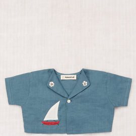 Misha & Puff Baby Seaside Button Top ~ Blueslate