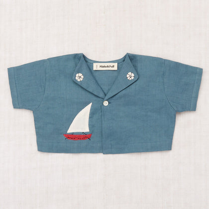 Misha & Puff Baby Seaside Button Top ~ Blueslate