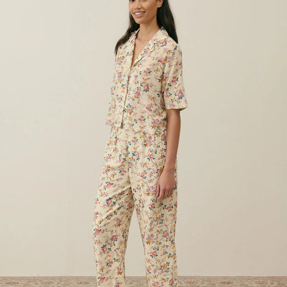 Louise Misha Women's Louka Pajama Set ~ Cream Retro Garden