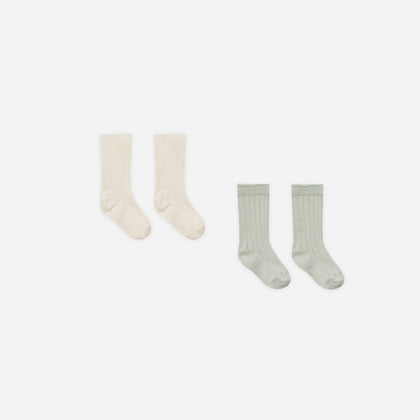 Quincy Mae Sock Set ~ Natural, Sage