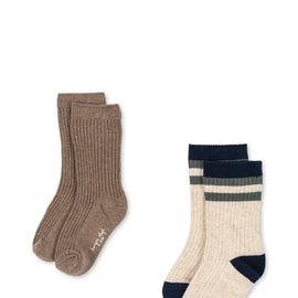 Konges 2 Pack Rib Socks ~ Navy Stripe