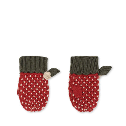 Konges Strawberry Mittens ~ True Red