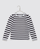 Little Cottons Organic Striped Jersey Tshirt ~  Navy Blue & White