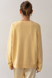 Donni Cotton Knit V-Neck Sweater ~ Butter