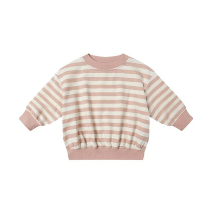 Quincy Mae Relaxed Sweatshirt Set  ~ Pink Stripe
