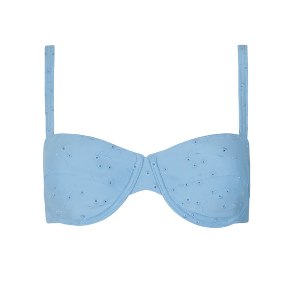 Minnow Woman Blue Eyelet Bikini Top