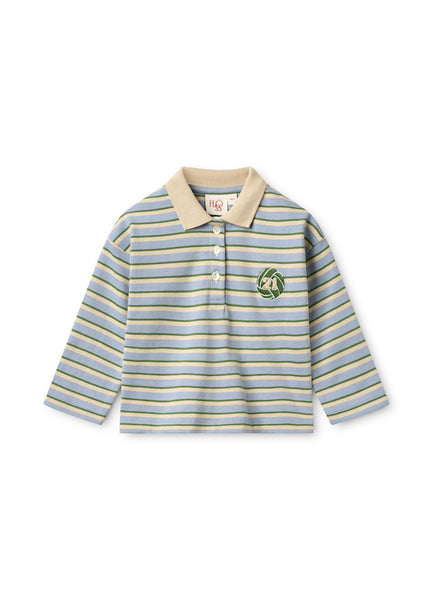 Floss Conrad Polo ~ Green/Blue Stripe