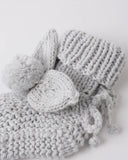 Quincy Mae Bunny Knit Booties ~ Heathered Sky