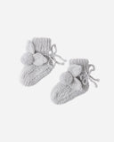 Quincy Mae Bunny Knit Booties ~ Heathered Sky