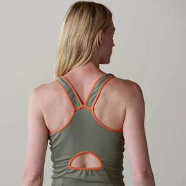 DONNI The Baby Rib Racerback Tank ~ Dill/Apricot