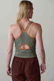 DONNI The Baby Rib Racerback Tank ~ Dill/Apricot