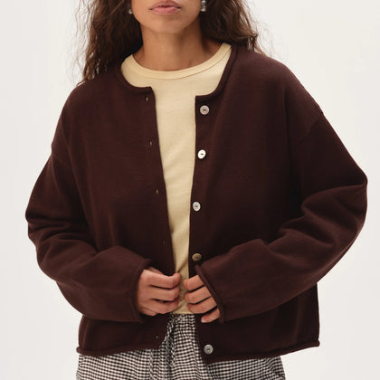 DONNI The Cotton Knit Roll Cardigan