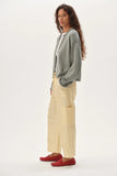 DONNI Taffeta Drawstring Cargo Pant Butter Gingham