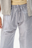 DONNI Taffeta Drawstring Cargo Pant Gingham ~ Cornflower