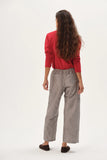 DONNI Taffeta Drawstring Cargo Pant Gingham ~ Espresso