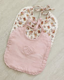 Quincy Mae Woven Tie Bib ~ Blush