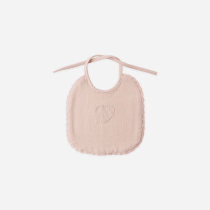 Quincy Mae Woven Tie Bib ~ Blush