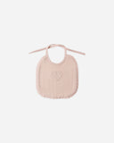Quincy Mae Woven Tie Bib ~ Blush