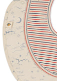 Konges Basic 2 Pack Bibs ~ Stripe Tricolore petit/Cielo Marino